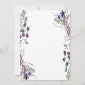Watercolor Violet Wilde Bloem RSVP Kaart (Achterkant)
