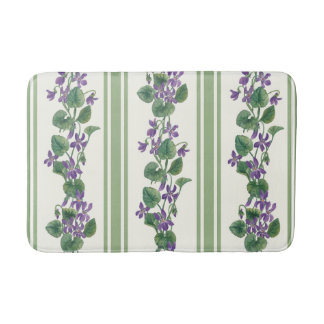 Watercolor violets and stripes badmat