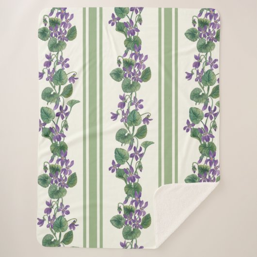 Watercolor violets and stripes sherpa deken (Voorkant)