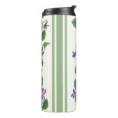 Watercolor violets and stripes thermosbeker (Gedraaid links)