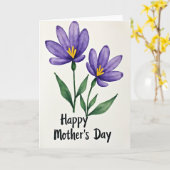 Watercolor Violette Bloemkaart Kaart (Gele Bloem)