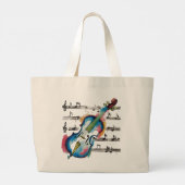 watercolor violin grote tote bag (Achterkant)