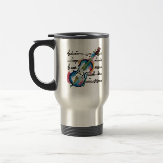 Watercolor Violin Travel Mug Reisbeker (Links)