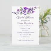 Watercolor Viooltje Bruidsfeestje Kaart (Staand voorkant)