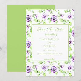 Watercolor Viooltje Save the Date Trouwkaart Kaart