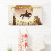 Watercolor Vliegende Cowboy Spandoek (Insitu)