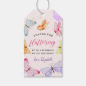 Watercolor Vlinder 1e Verjaardag  Cadeaulabel (Voorkant)