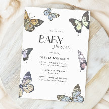 Watercolor Vlinder Baby Shower