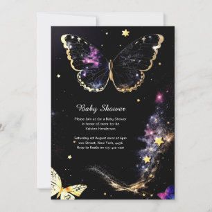 Watercolor Vlinder Baby Shower Uitnodiging