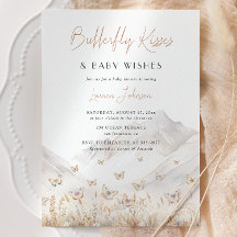 Watercolor Vlinder Berg Baby Shower