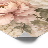 Watercolor Vlinder & Bloemposter Poster (Hoek)