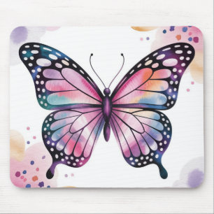 Watercolor Vlinder & Confetti Stippen Muismat