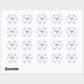 Watercolor vlinder dank je  ronde sticker (Vel)
