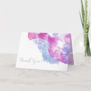 Watercolor Vlinder Frambozen Bliss Dank Je Wel Bedankkaart