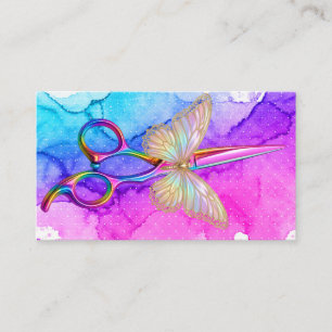 Watercolor Vlinder Kapsalon Visitekaartje