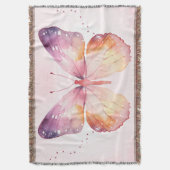 Watercolor Vlinder Kunst Deken (Voorkant Verticaal)