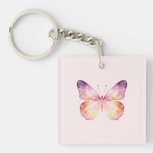 Watercolor Vlinder Kunst Sleutelhanger