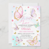 Watercolor Vlinder Kusjes en Verjaardagswensen Kaart (Voorkant)