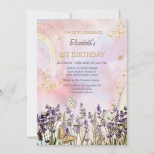 Watercolor Vlinder Lavendel Verjaardag Kaart