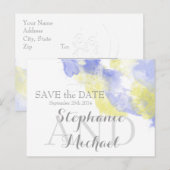 Watercolor Vlinder Maagdenpalm Citroen Save the Da Aankondigingskaart (Voorkant / Achterkant)