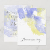 Watercolor Vlinder Maagdenpalm Trouwkaart Aankondi Aankondiging (Voorkant / Achterkant)