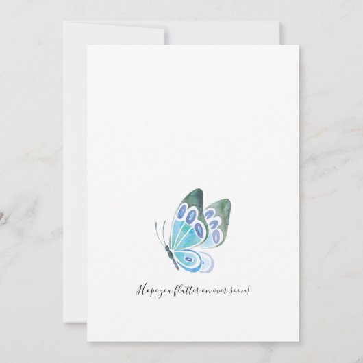 Watercolor Vlinder Nieuw Thuis Nieuw Adres Aankondiging (Achterkant)