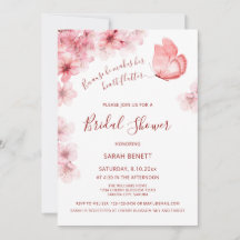 Watercolor Vlinder | QR Code Bruidsuitnodiging