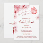 Watercolor Vlinder | QR Code Bruidsuitnodiging Kaart (Voorkant / Achterkant)