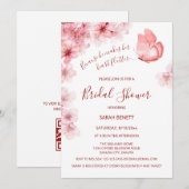 Watercolor Vlinder | QR Code Bruidsuitnodiging Kaart (Voorkant / Achterkant)