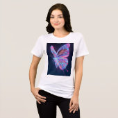 Watercolor Vlinder T-Shirt Vrouwen. (Voorkant volledig)