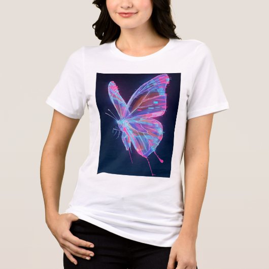 Watercolor Vlinder T-Shirt Vrouwen. (Voorkant)