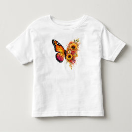 Watercolor Vlinder Zonnebloem PNG Bloemendesign Kinder Shirts