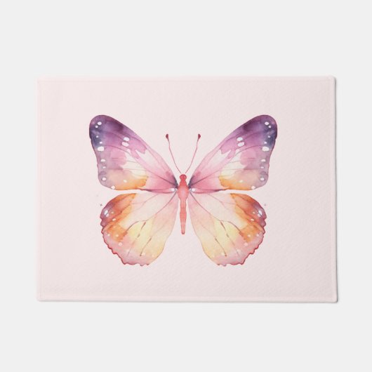 Watercolor Vlinderkunst  Deurmat (Voorkant)