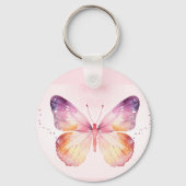 Watercolor Vlinderkunst Sleutelhanger (Voorkant)