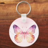Watercolor Vlinderkunst Sleutelhanger (Voorkant)