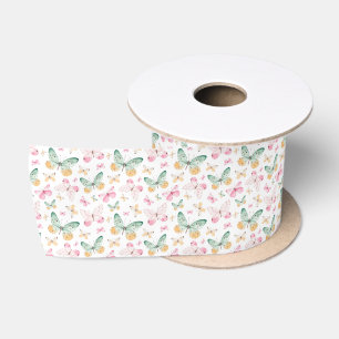 Watercolor Vlinderpatroon Satijnen Lint