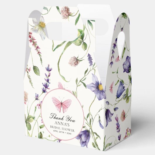 Watercolor Vlinders Bloemen Bruiloft Feest Bedankdoosjes (Geopend)