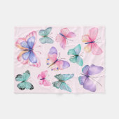 Watercolor Vlinders Fleece Deken (Voorkant (Horizontaal))
