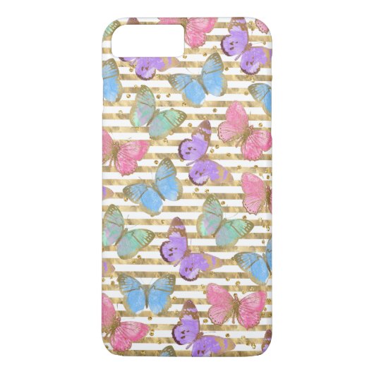Watercolor Vlinders Goud Glitter Case-Mate iPhone Case (Achterkant)