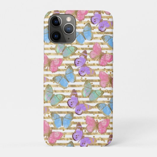 Watercolor Vlinders Goud Glitter Case-Mate iPhone Case (Achterkant)