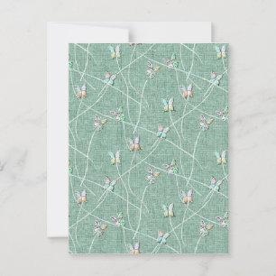 Watercolor Vlinders op Mintgroen  Briefkaart