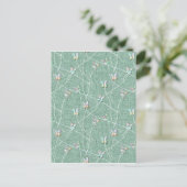 Watercolor Vlinders op Mintgroen Briefkaart (Staand voorkant)
