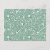 Watercolor Vlinders op Mintgroen Briefkaart (Achterkant)