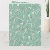 Watercolor Vlinders op Mintgroen  Kaart (Achterkant)