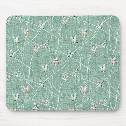 Watercolor Vlinders op Mintgroen Muismat (Voorkant)