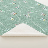 Watercolor Vlinders op Mintgroen Sherpa Deken (3/4)