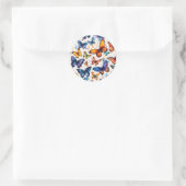 Watercolor Vlinders  Ronde Sticker (Tas)
