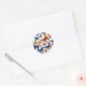 Watercolor Vlinders  Ronde Sticker (Envelop)
