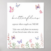 Watercolor Vlinders Ter Herinnering  Poster (Voorkant)