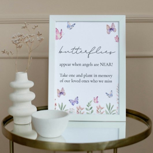 Watercolor Vlinders Ter Nagedachtenis Poster